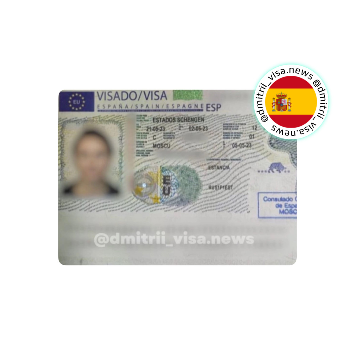 Однократная виза в Испанию